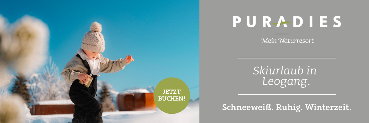 Puradies Familienhotel Skiurlaub Kinder Leogang